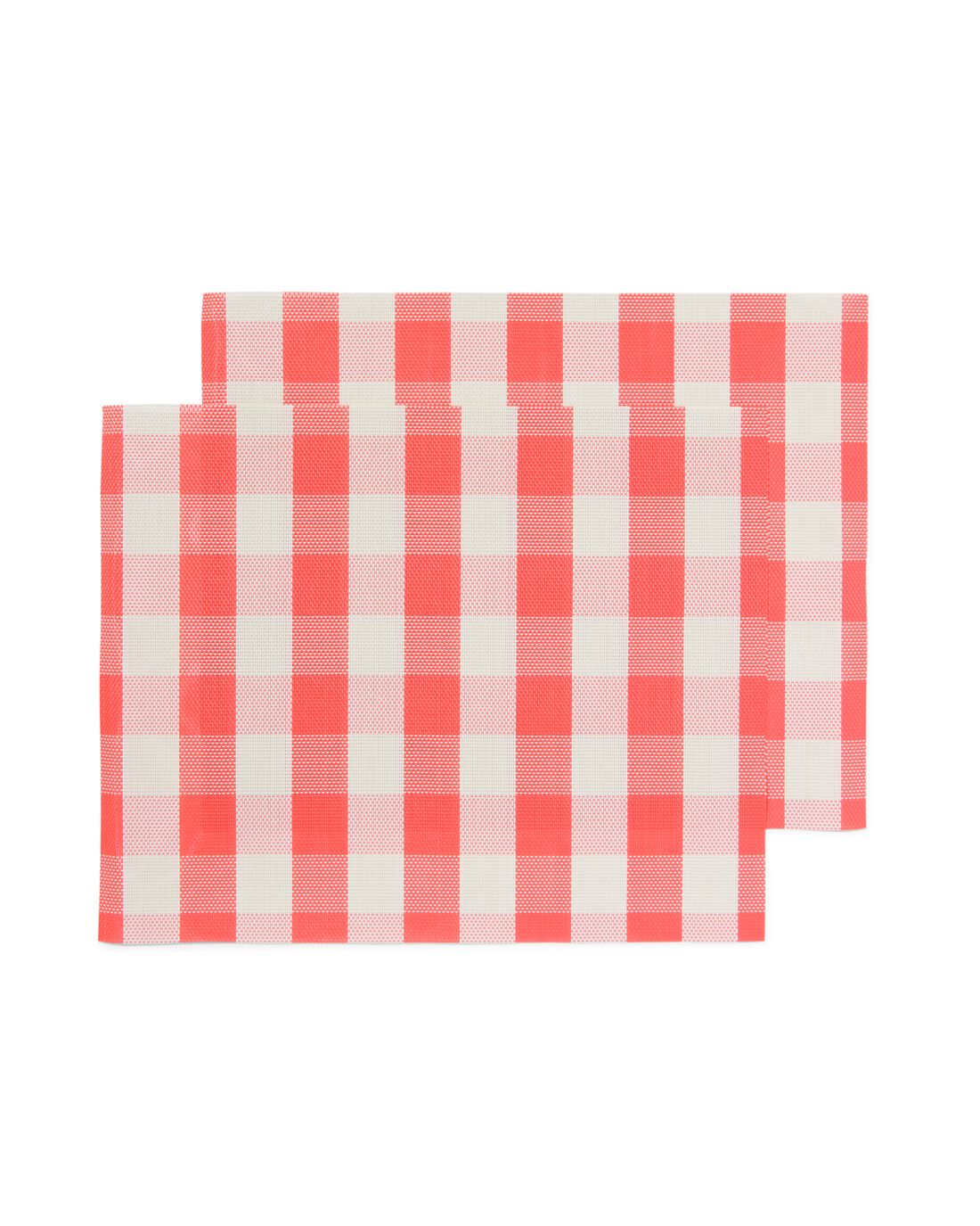 HEMA Placemats Geweven Plastic 35×45 Rood Met Ruiten – 2 Stuks (koraal) | 8720354934272