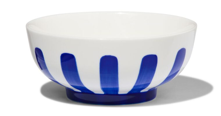 HEMA Schaaltje Ø11cm Tafelgenoten New Bone Wit Met Blauw (felblauw) | 8720354926130