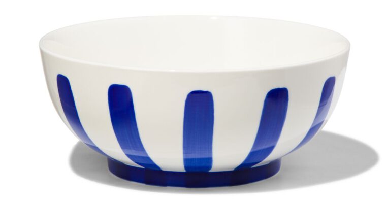 HEMA Schaaltje Ø15cm Tafelgenoten New Bone Wit Met Blauw (felblauw) | 8720354926192