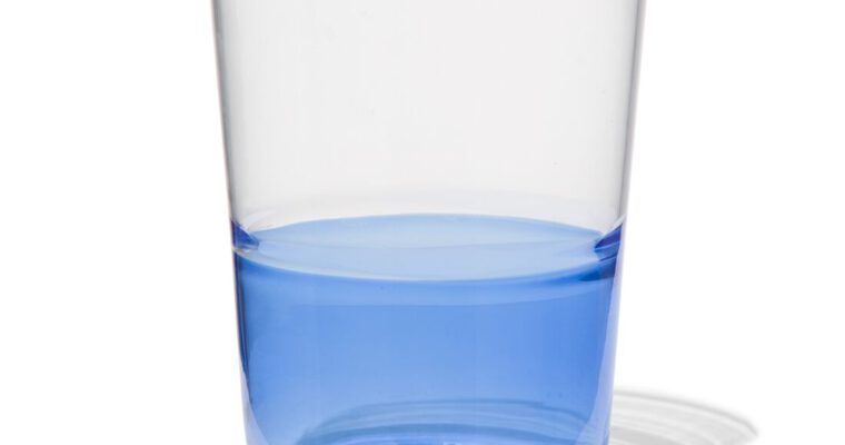 HEMA Waterglas 320ml Tafelgenoten Glas Met Blauw | 8720354926017