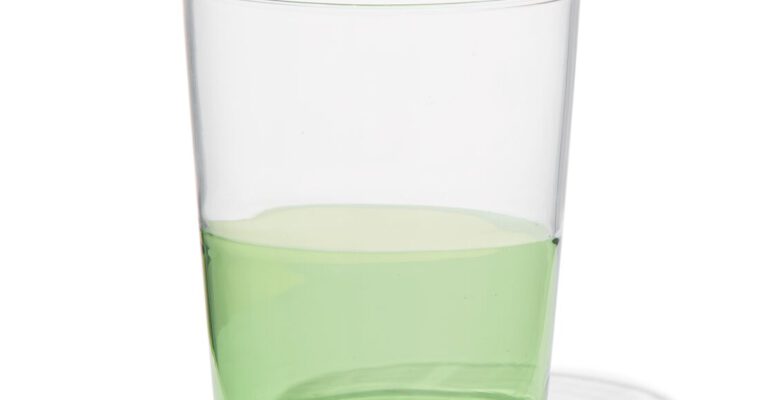 HEMA Waterglas 320ml Tafelgenoten Glas Met Groen | 8720354926536