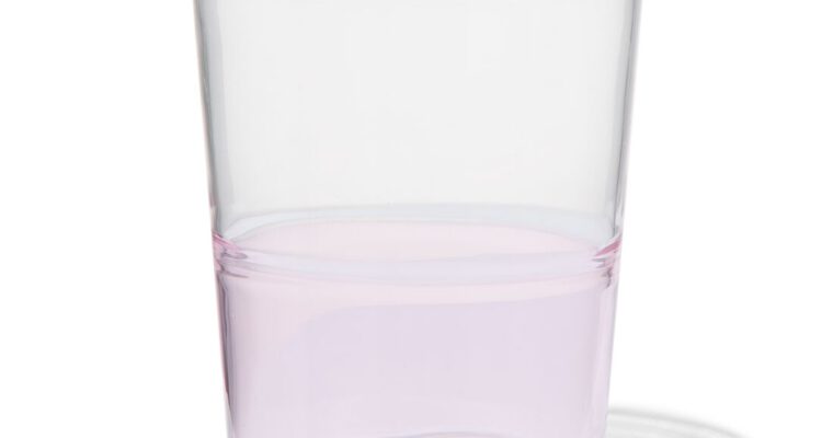 HEMA Waterglas 320ml Tafelgenoten Glas Met Roze | 8720354926543